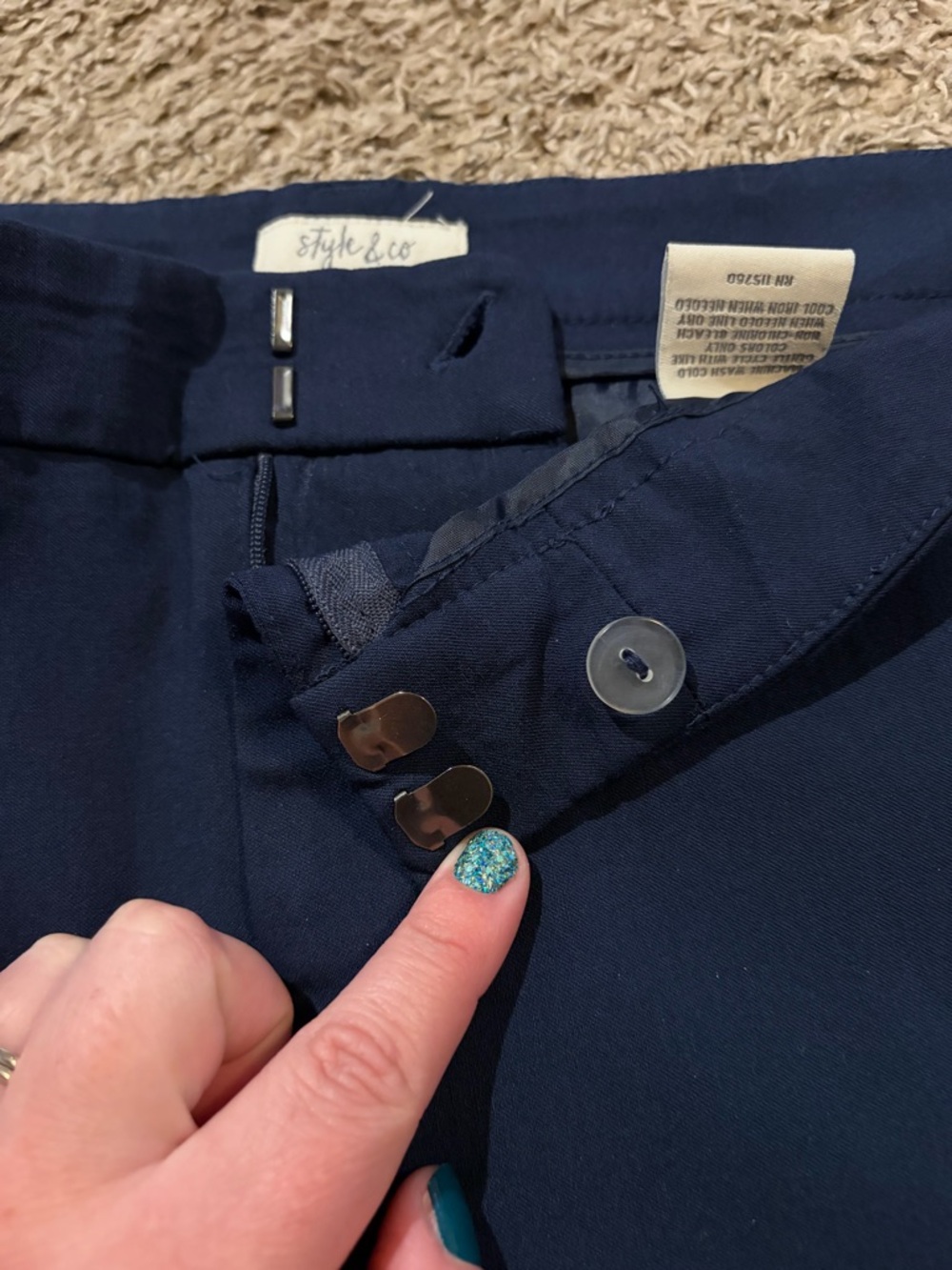 Style & Co Woman’s Size 18 Navy Blue Bermuda Shorts Casual Preppy Summer Golf - Picture 6 of 8